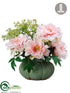 Silk Plants Direct Peony, Queen Anne's Lace - Pink White - Pack of 2