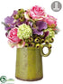 Silk Plants Direct Vanda, Rose, Snowball Arrangement - Orchid Pink - Pack of 2