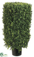 Silk Plants Direct Boxwood Rectangle Topiary - Green Two Tone - Pack of 1