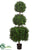 Boxwood Ball Square Column Topiary - Green Two Tone - Pack of 1