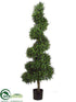 Silk Plants Direct Boxwood Spiral Topiary - Green Two Tone - Pack of 1