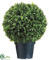 Silk Plants Direct Italian Bay Leaf Ball Topiary - Green - Pack of 2
