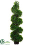 Silk Plants Direct Italian Bay Leaf Spiral Topiary - Green - Pack of 2