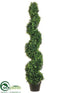 Silk Plants Direct Boxwood Spiral Topiary - Green - Pack of 2