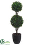 Silk Plants Direct Boxwood Double Ball Topiary - Green - Pack of 2