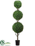 Silk Plants Direct Boxwood Triple Ball Topiary - Green - Pack of 1