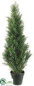 Silk Plants Direct Cedar Topiary Cone - Green - Pack of 4