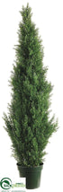 Silk Plants Direct Cedar Topiary Cone - Green - Pack of 2