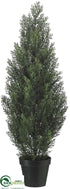 Silk Plants Direct Cedar Topiary - Green - Pack of 4