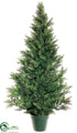 Silk Plants Direct Mini Cedar Pine Topiary - Green - Pack of 1