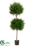 Silk Plants Direct Cypress Double Ball Topiary - Green - Pack of 1