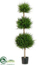 Silk Plants Direct Cypress Triple Ball Topiary - Green - Pack of 2