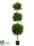 Silk Plants Direct Cypress Triple Ball Topiary - Green - Pack of 1