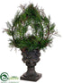 Silk Plants Direct Cedar Topiary Ball - Green Two Tone - Pack of 1