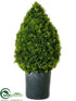 Silk Plants Direct Cedar Topiary - Green - Pack of 1