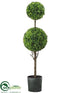 Silk Plants Direct Two Ball Cedar Topiary - Green - Pack of 1