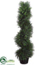 Silk Plants Direct Cedar Topiary Spiral - Green - Pack of 4
