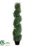 Silk Plants Direct Cedar Topiary Spiral - Green - Pack of 2