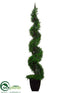 Silk Plants Direct Cedar Topiary Spiral - Green - Pack of 1