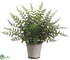 Silk Plants Direct Leather Fern - Green Two Tone - Pack of 8