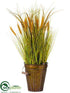 Silk Plants Direct Grass, Wheat - Green Gold - Pack of 4