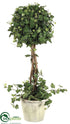 Silk Plants Direct Curly Ivy Single Ball Topiary - Green - Pack of 1