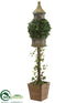 Silk Plants Direct Ivy Topiary - Green Brown - Pack of 1