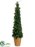 Silk Plants Direct Ivy Cone Topiary - Green - Pack of 2