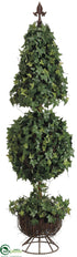 Silk Plants Direct Ivy Cone Ball Topiary - Green Two Tone - Pack of 2