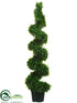 Silk Plants Direct Jade Plant Spiral Topiary - Green - Pack of 2
