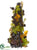 Maple, Oak, Berry, Cone Topiary - Green Brown - Pack of 4