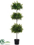 Silk Plants Direct Olive Leaf Ball Topiary - Green Two Tone - Pack of 1