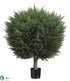 Silk Plants Direct Pine Ball Topiary - Green - Pack of 1