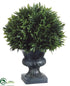 Silk Plants Direct Podocarpus Topiary Ball - Green - Pack of 6