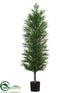 Silk Plants Direct Podocarpus Tree - Green - Pack of 2