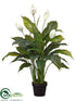 Silk Plants Direct Spathiphyllum Plant - Green White - Pack of 4