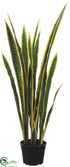 Silk Plants Direct Sansevieria Plant - Green Yellow - Pack of 2