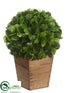 Silk Plants Direct Button Leaf Ball Topiary - Green - Pack of 2