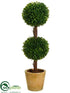 Silk Plants Direct Boxwood Two Ball Topiary - Green - Pack of 2