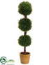 Silk Plants Direct Boxwood Three Ball Topiary - Green - Pack of 2