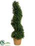 Silk Plants Direct Boxwood Spiral Cone Topiary - Green - Pack of 2