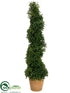 Silk Plants Direct Boxwood Spiral Cone Topiary - Green - Pack of 2