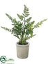 Silk Plants Direct Leather Fern - Green - Pack of 4