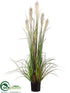 Silk Plants Direct Foxtail Reed Grass - Green Brown - Pack of 4