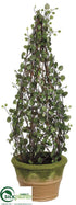 Silk Plants Direct Angel Vine Cone Topiary - Green Two Tone - Pack of 4