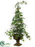 Silk Plants Direct Ivy Cone Topiary - Green - Pack of 2