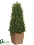 Silk Plants Direct Tea Leaf Cone Topiary - Green - Pack of 4