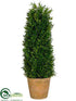 Silk Plants Direct Tea Leaf Cone Topiary - Green - Pack of 2