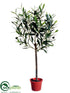Silk Plants Direct Olive Topiary Tree - Green - Pack of 6