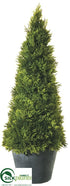 Silk Plants Direct Cone Topiary - Green - Pack of 2
